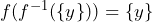 f(f^{-1}(\{y\})) = \{y\}