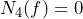 N_4(f) = 0