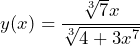 \[y(x)=\frac{\sqrt[3]{7}x}{\sqrt[3]{4+3x^7}}\]