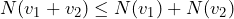 N(v_1 + v_2) \le N(v_1) + N(v_2)