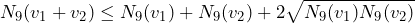 \[N_9(v_1+v_2) \le N_9(v_1)+N_9(v_2)+2\sqrt{N_9(v_1)N_9(v_2)}\]