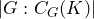 |G : C_G(K)|