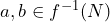 a,b\in f^{-1}(N)