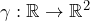 \gamma : \mathbb{R} \to \mathbb{R}^2
