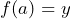 f(a) = y
