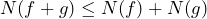 N(f + g) \le N(f) + N(g)