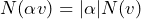 N(\alpha v) = |\alpha| N(v)